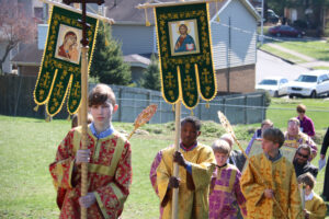 Great Lent Continues Sunday of Orthodox, Procession, St. Athanasius Orthodox Church, banners